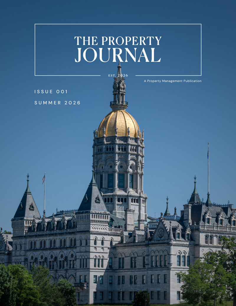 The Property Journal — Issue 001, Summer 2026 cover featuring the Connecticut State Capitol